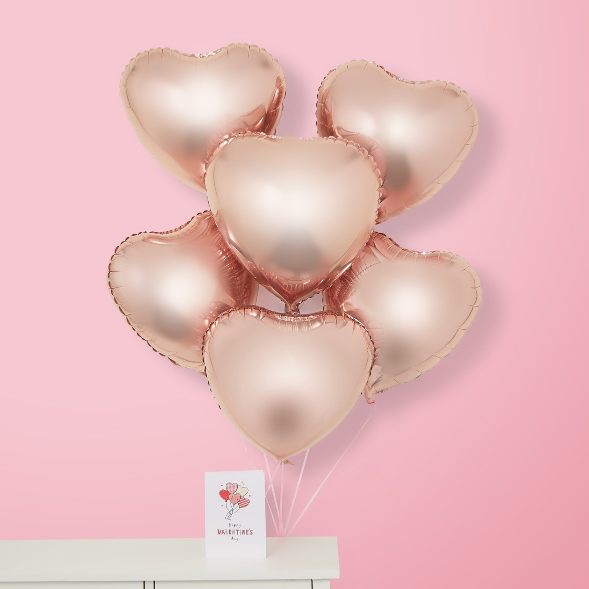 Rose Gold Heart Balloon Bundle