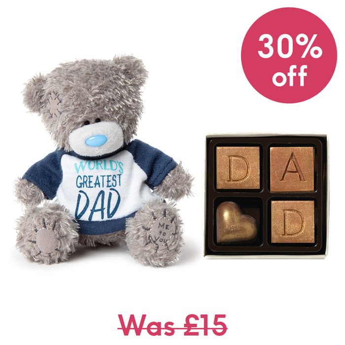 World's Greatest Dad Tatty Teddy & Chocolates