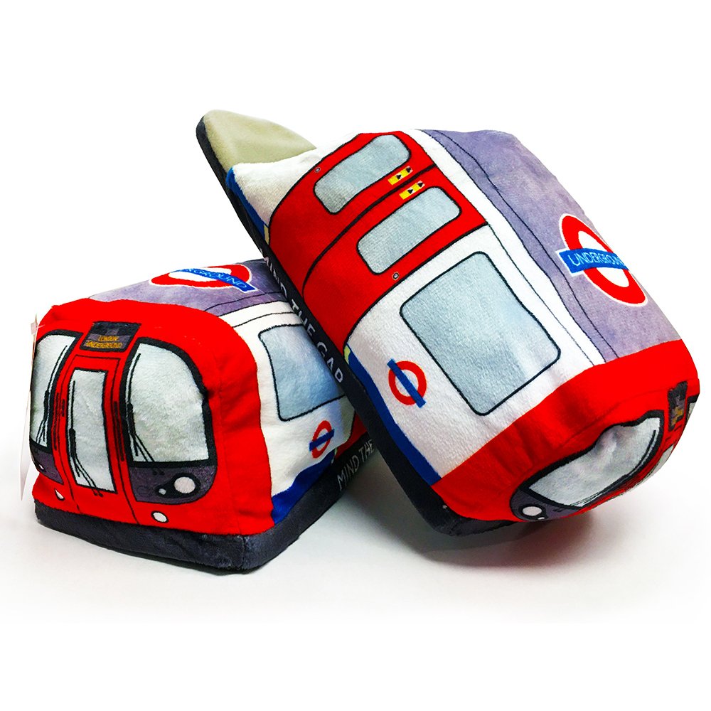 London Underground Train Slippers Kids Size 3-7 Soft Toy