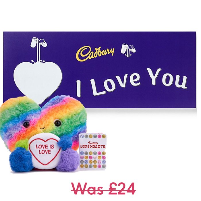 Rainbow Heart Toy & Cadbury Chocolate Gift Set