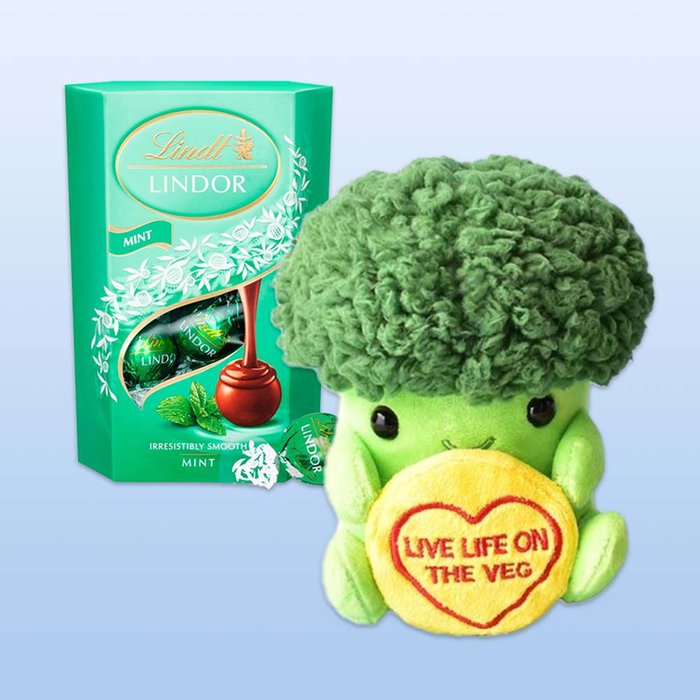 Brocolli Plush & Lindt Mint Truffles