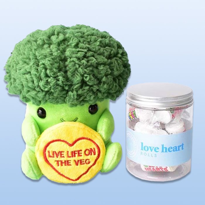 Brocolli Plush & Love Heart Sweets