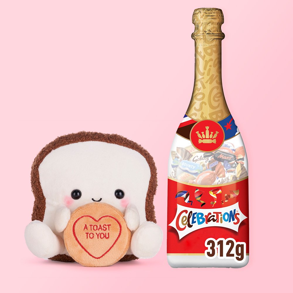 Swizzels Love Hearts Toast To You & Celebrations Gift Set Soft Toy