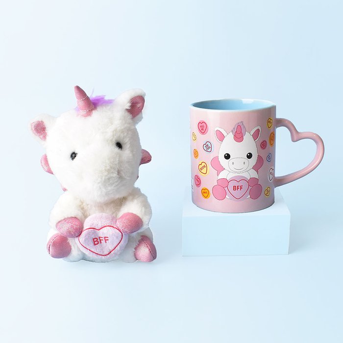 Swizzels Love Hearts Unicorn BFF Plush & Mug Set