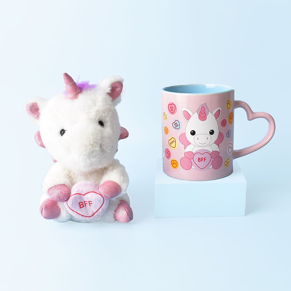 Swizzels Love Hearts Unicorn Bff Plush & Mug Set Soft Toy