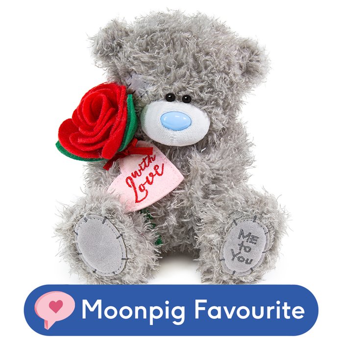 Exclusive Tatty Teddy Holding Roses 18cm