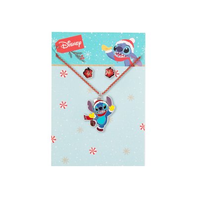 Disney Stitch Earrings & Necklace Set