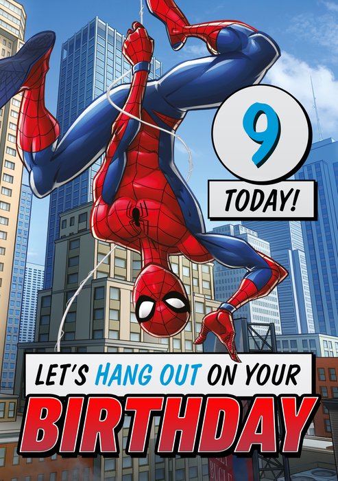 Spiderman Let's Hang Out Birthday Card