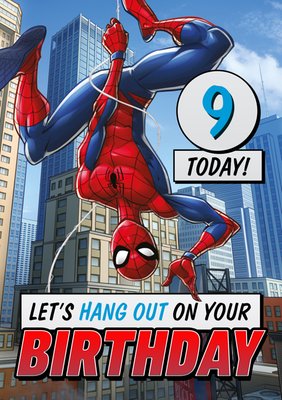 Spiderman Let's Hang Out Birthday Card