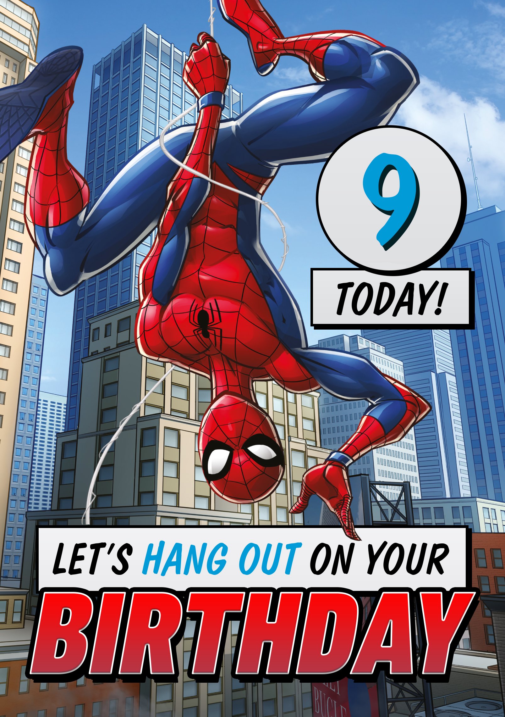 Marvel Spiderman Let's Hang Out Birthday Card, Large