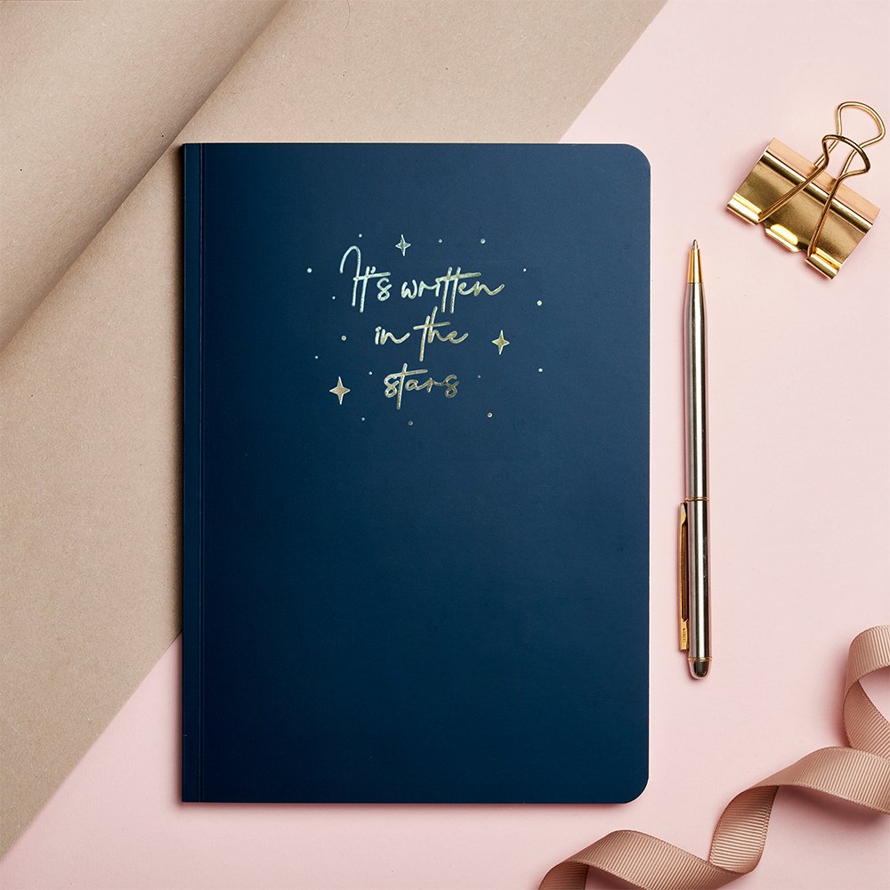 Just Formats Gold Foil 'it's Written In The Stars' Notebook Stationery & Craft