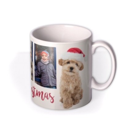 Cute Puppy Photo Upload Christmas Mug