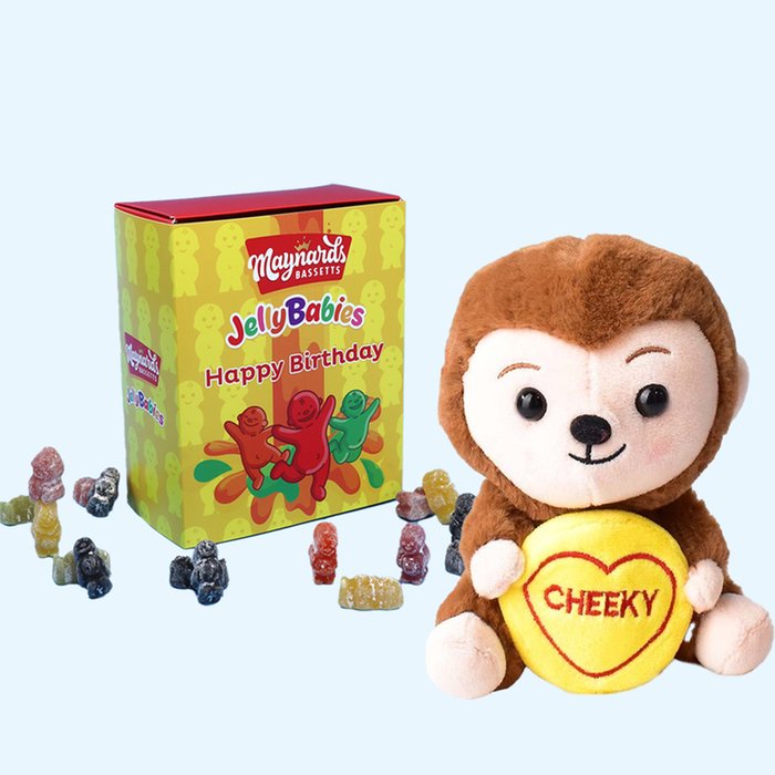 Maynards Happy Birthday Jelly Babies & Cheeky Monkey Soft Toy