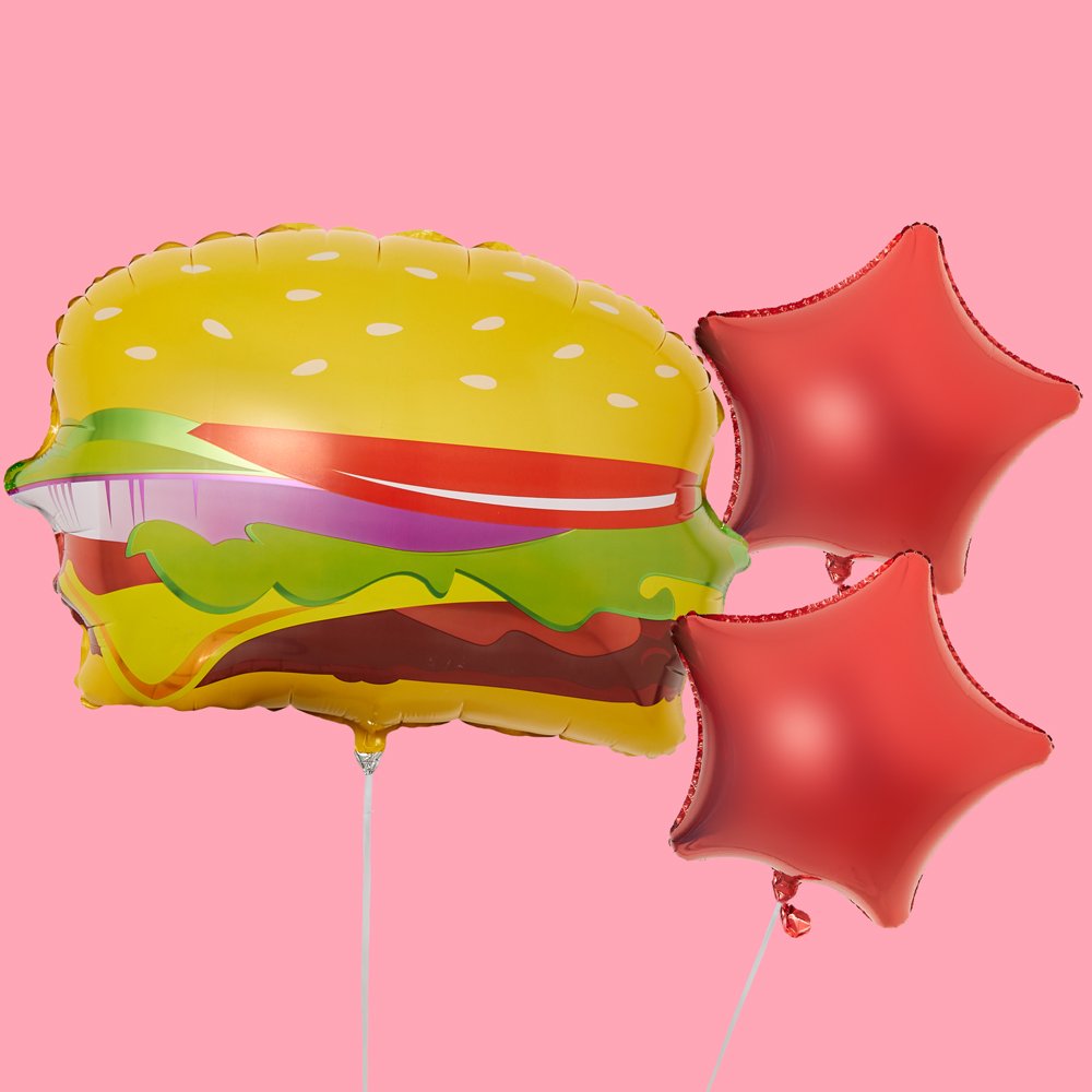 Moonpig Burger & Stars Bundle Balloon