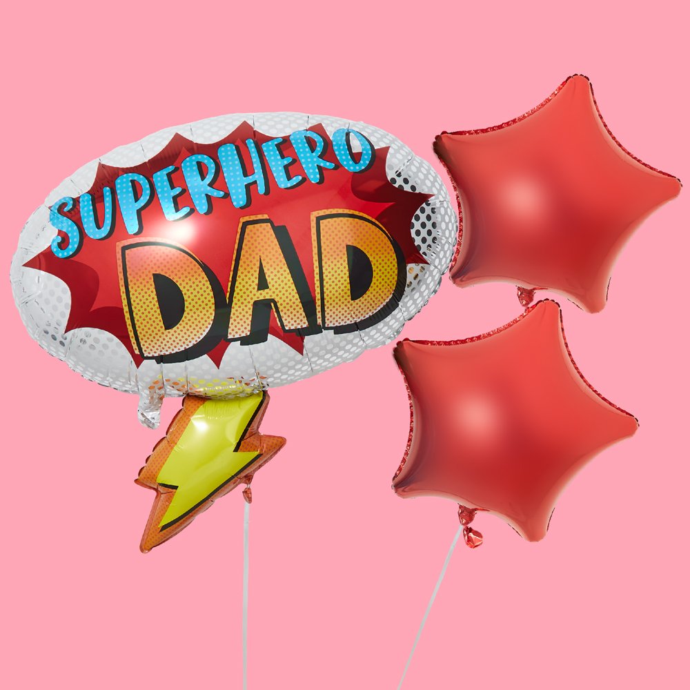 Superhero Dad & Stars Balloon Bundle