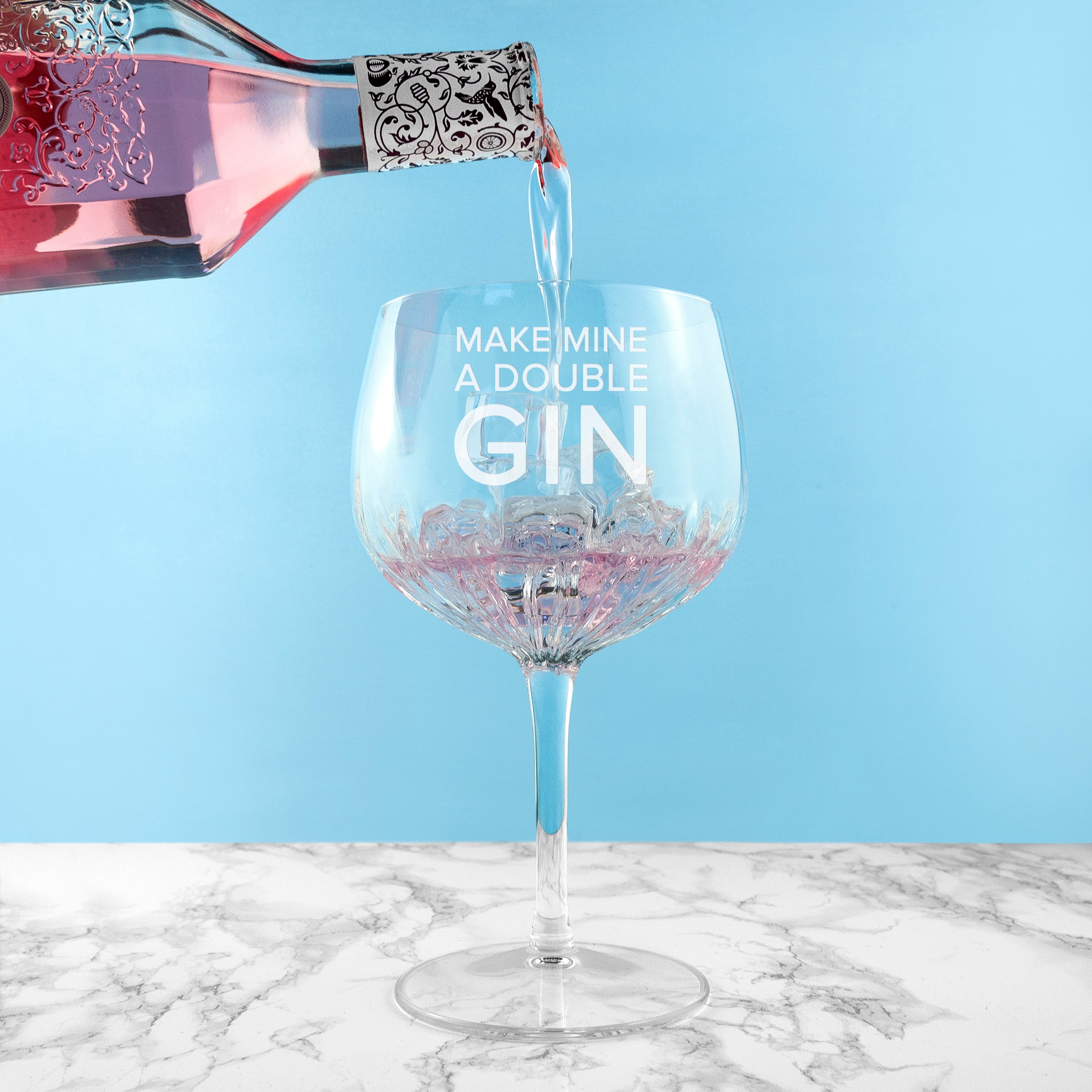 Moonpig Make Mine A Double Engraved Crystal Gin Goblet