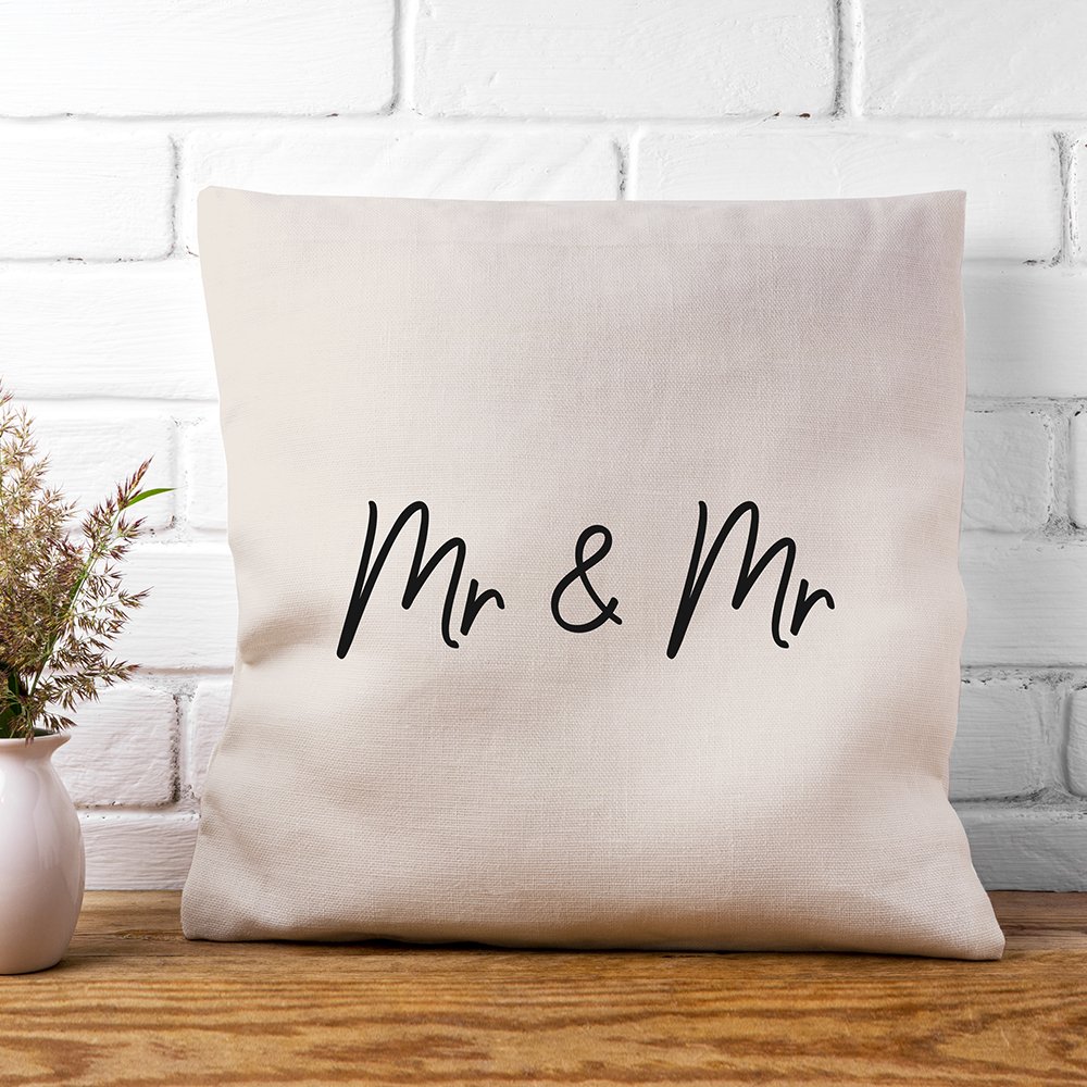 Mr & Mr Canvas Cushion Cover