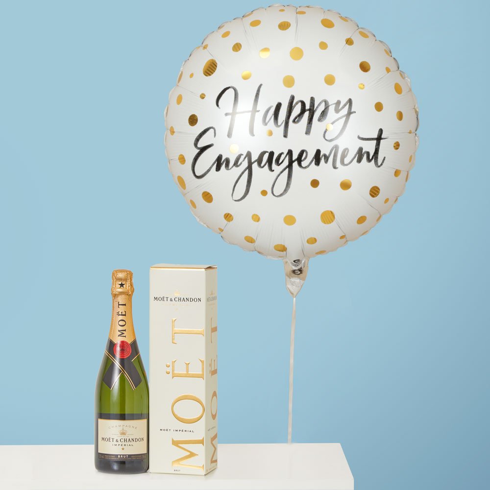 Moet & Chandon Happy Engagement Balloon & Moet Et Chandon Champagne