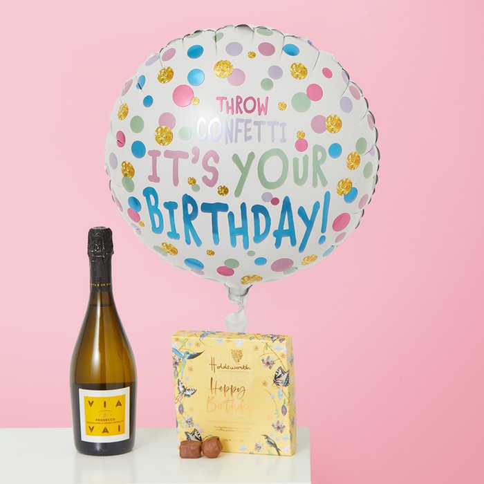 It's Your Birthday Balloon, Via Vai Prosecco & Holdsworth Chocolates