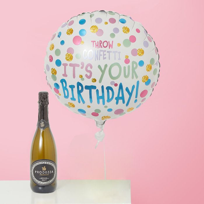 It's Your Birthday Balloon & 1x Virgin Wines Prodezza Prosecco Brut