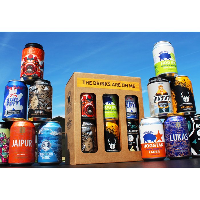12 Gift Pack Hogs Back Brewery Drinks Are On Me Craft Beers