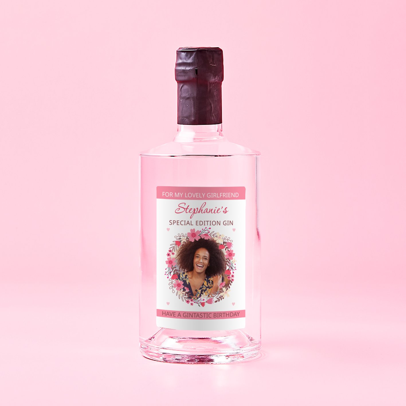 Moonpig Personalised Gin-Tastic Birthday Girlfriend Pink Gin 70Cl Alcohol