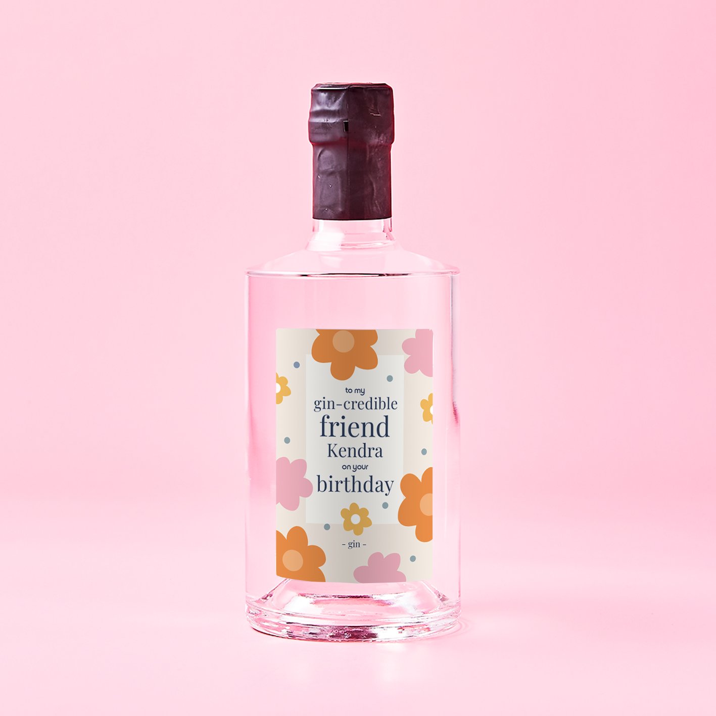 Moonpig Personalised Gin-Credible Friend Birthday Pink Gin 70Cl Alcohol