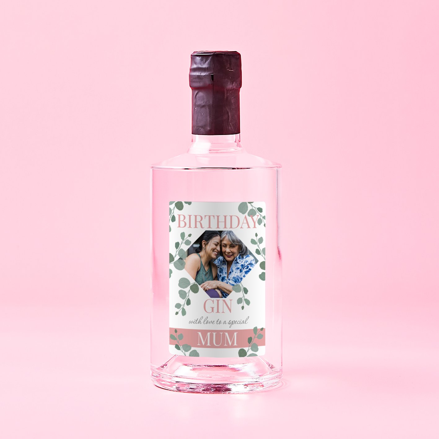 Personalised Birthday Mum Pink Gin 70Cl Alcohol