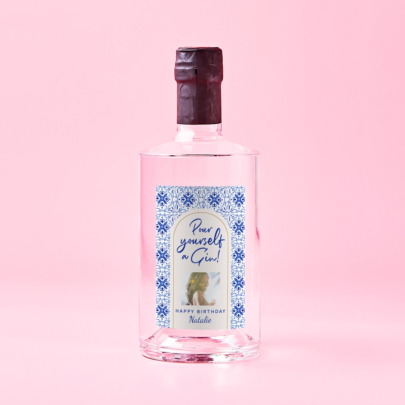 Personalised Birthday Pink Gin 70Cl Alcohol