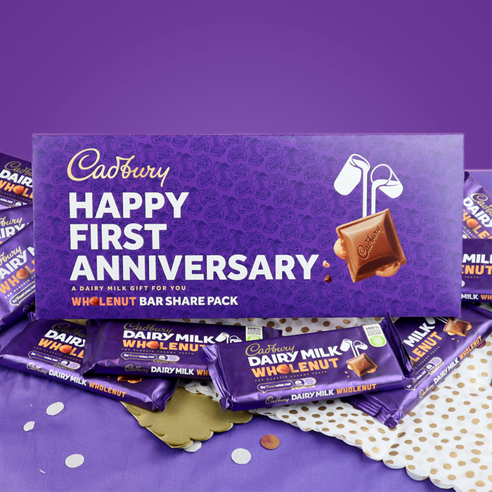 Cadbury Dairy Milk Happy First Anniversary Whole Nut Pack 1.2kg (Contains 10 Bars)