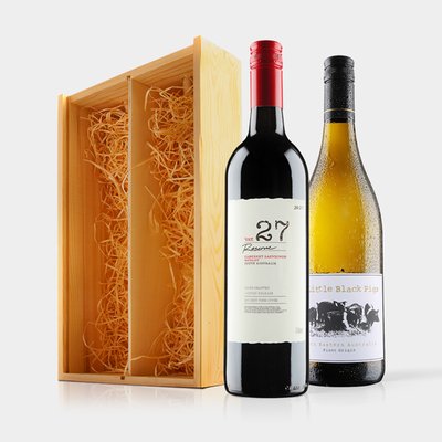 Virgin Wines Aussie Wine Duo in Wooden Gift Box