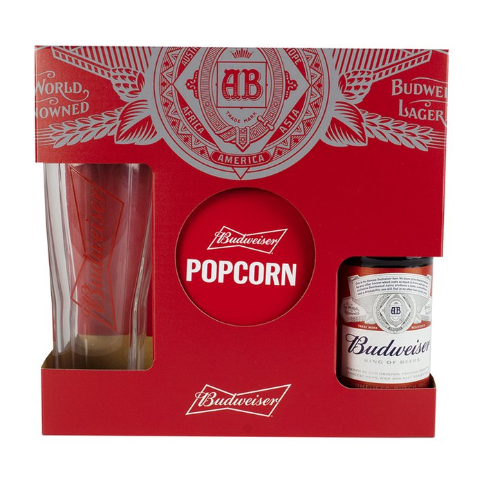 Budweiser, Glass & Popcorn Gift Set