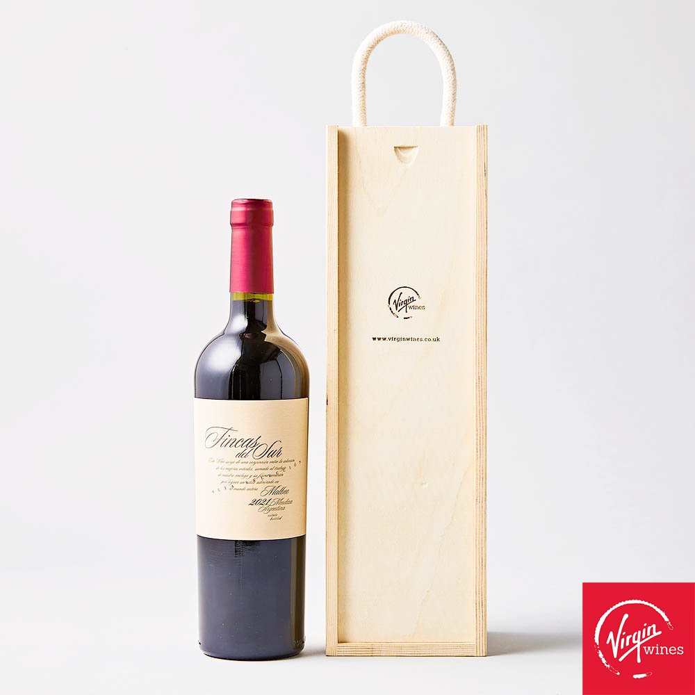 Virgin Wines Fincas Del Sur Malbec In Wooden Gift Box Alcohol