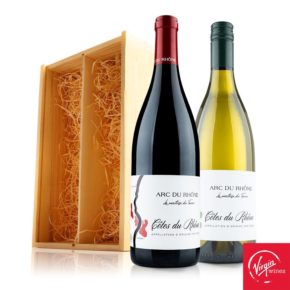 Virgin Wines French Wine Duo In Wooden Gift Box Alcohol