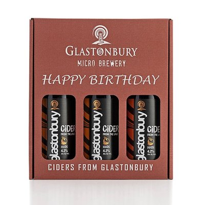 Glastonbury Happy Birthday Cider Gift Set 3x500ml