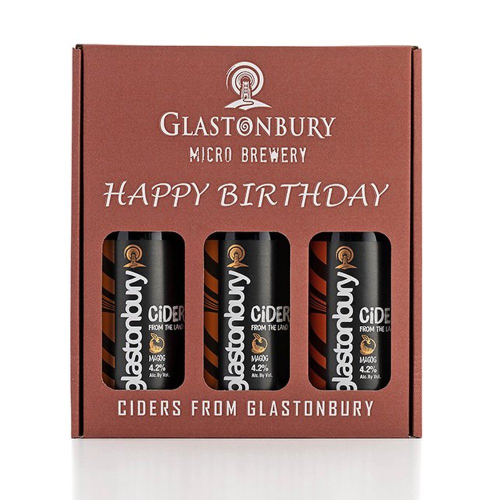 Moonpig Glastonbury Happy Birthday Cider Gift Set 3X500Ml Alcohol