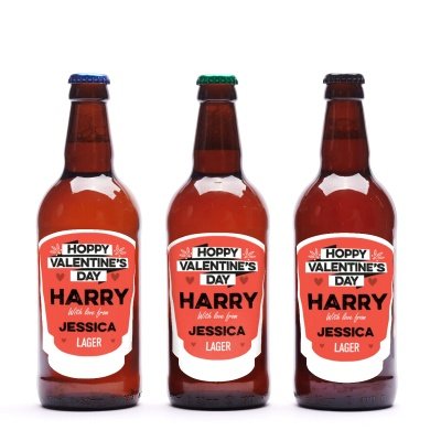 Valentines Day Personalised Beer Trio 