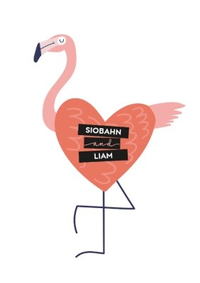 Big Heart And Fun Flamingo Personalised T-Shirt