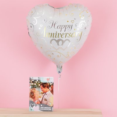 Silver & Gold Anniversary Heart Balloon