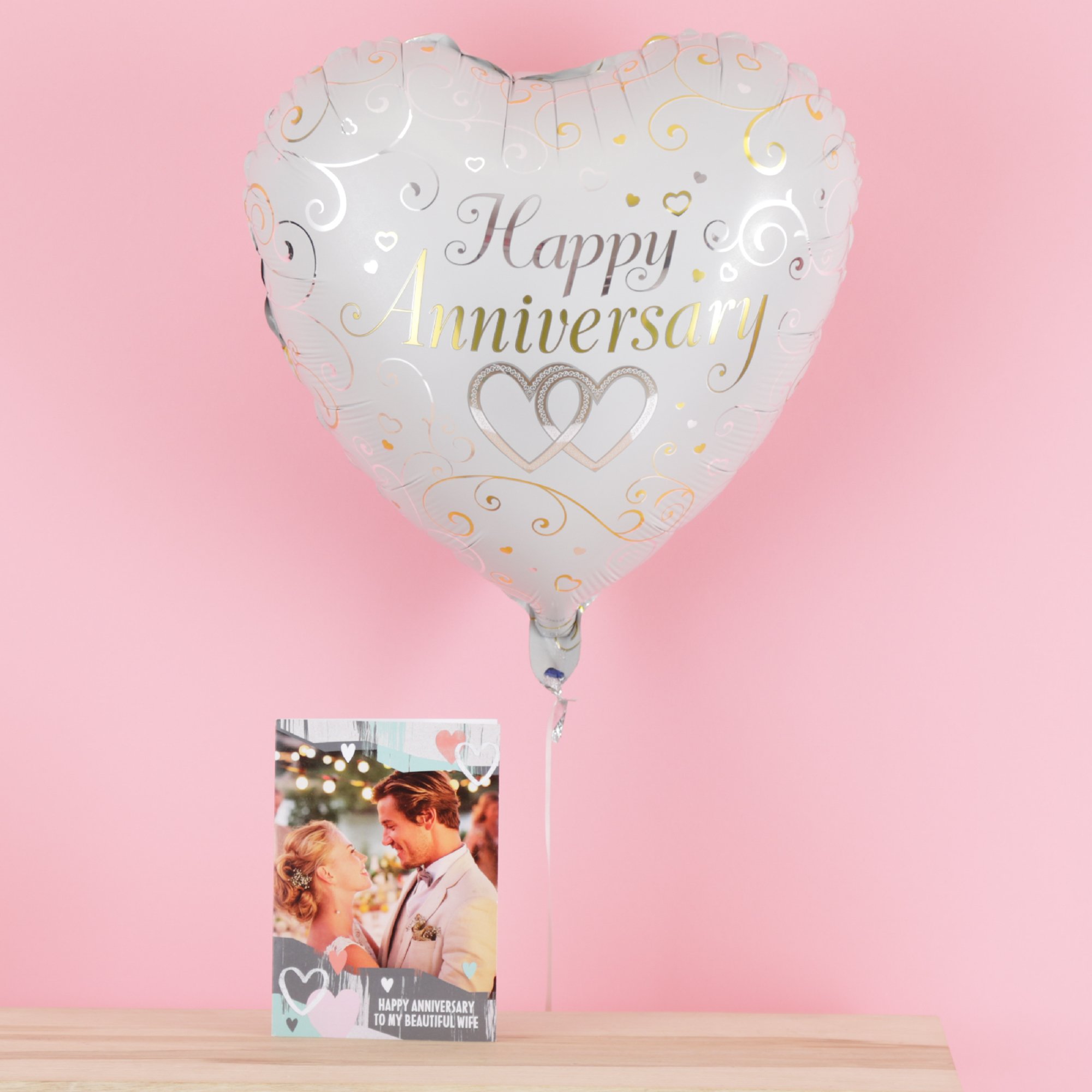 Silver & Gold Anniversary Heart Balloon