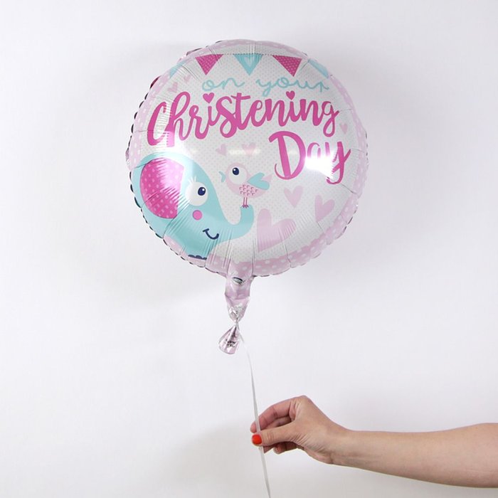Baby Girl Christening Day Balloon