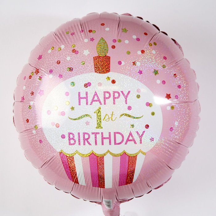 Baby Girl 1st Birthday Balloon