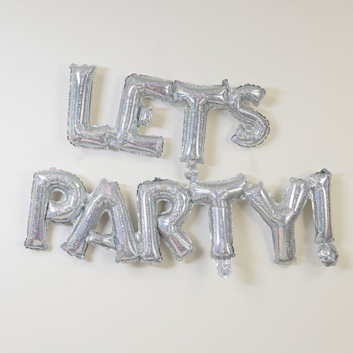 Letterbox Let's Party Silver Balloon