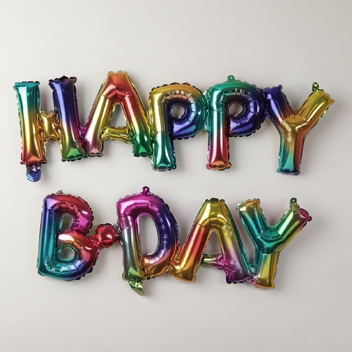 Letterbox Happy Birthday Rainbow Balloon