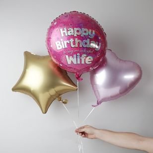 Happy Birthday Wife Balloon Trio