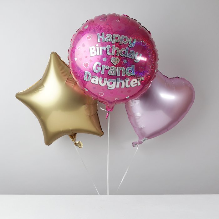 Happy Birthday Granddaughter Balloon Trio