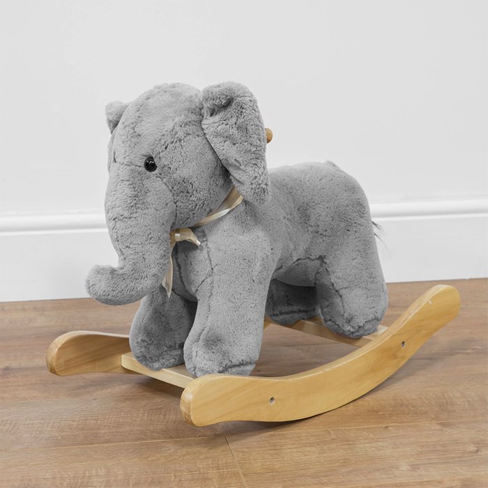 Bambino Plush Grey Rocking Elephant