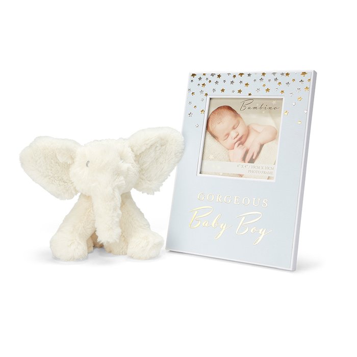 Baby Boy Frame and Soft Toy Bundle