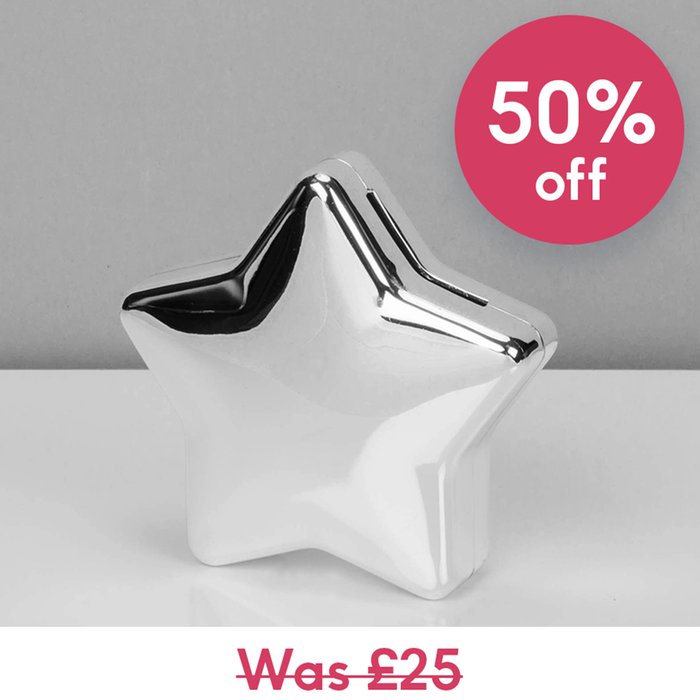 Silver Plated Star Money Box