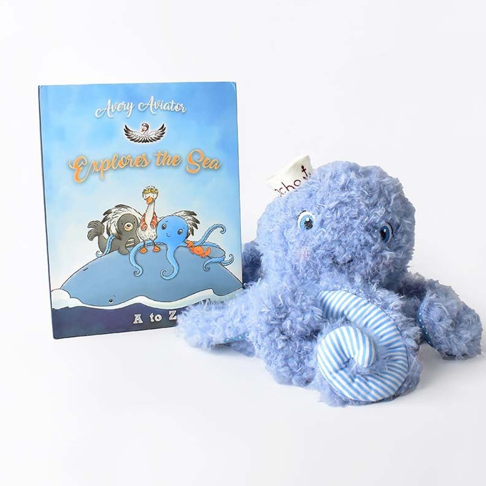 Bunnies By The Bay Ocho The Octopus Plush & Explore The Sea Book Bundle Soft Toy